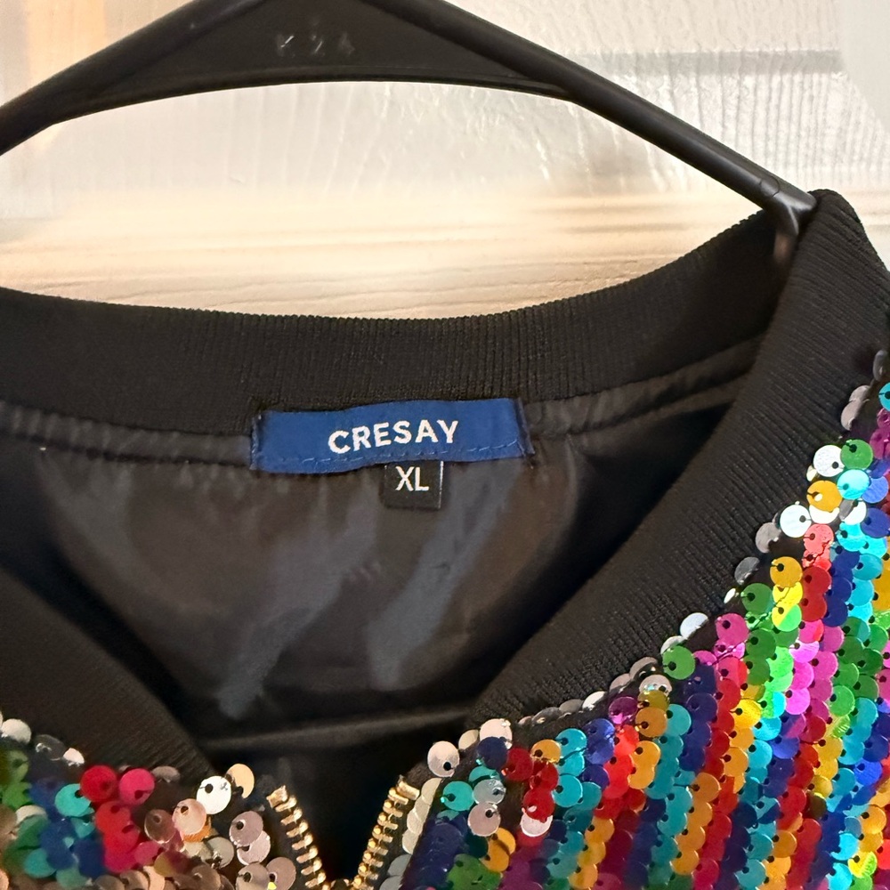 EUC Multicolor Sequin Bomber Jacket - Picture 2 of 4